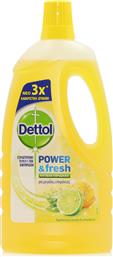 Dettol Power & Fresh Καθαριστικό Υγρό Πατώματος με Απολυμαντική Δράση Λεμόνι 1lt