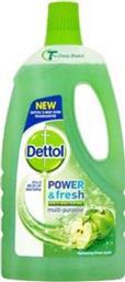 Dettol Power & Fresh Καθαριστικό Υγρό Πατώματος με Απολυμαντική Δράση Πράσινο Μήλο 1lt από το ΑΒ Βασιλόπουλος