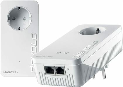 Devolo Magic 2 WiFi next Powerline Διπλού Kit για Ασύρματη Σύνδεση Wi‑Fi 5 με Passthrough Πρίζα και 2 Θύρες Gigabit Ethernet από το Public