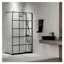 Devon Iwis Decor Walk-in Διαχωριστικό Ντουζιέρας 117-119x200cm Clean Glass Black Matt από το Polihome