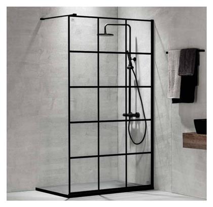 Devon Iwis Decor Walk-in Διαχωριστικό Ντουζιέρας 67-69x200cm Clean Glass Black Matt από το Polihome