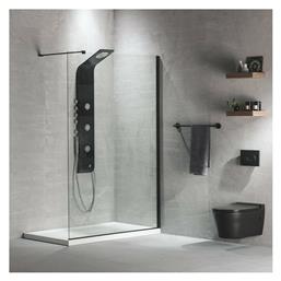 Devon Iwis Walk-in Διαχωριστικό Ντουζιέρας 80x200cm Clean Glass Black Matt από το Polihome