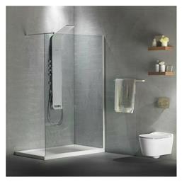 Devon Iwis Walk-In Διαχωριστικό Ντουζιέρας 90x200cm Clean Glass White Matt από το Polihome