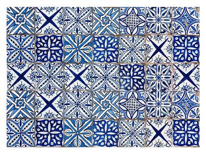 Διακοσμητικό Αυτοκόλλητο Τοίχου Blue Azulejos 65x47εκ. Ango