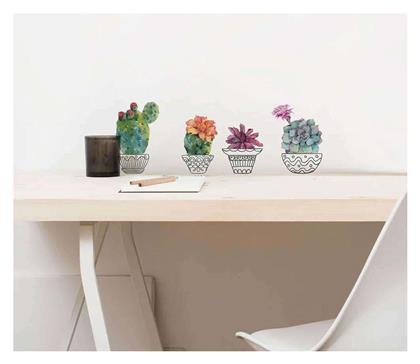 Διακοσμητικό Αυτοκόλλητο Τοίχου Cactus Vases 1τμχ 31x15εκ. Ango