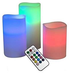 Διακοσμητικό Φωτιστικό με Φωτισμό RGB Κερί LED Μπαταρίας με Άρωμα Βανίλιας 3τμχ με Τηλεχειριστήριο Πολύχρωμο