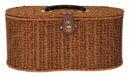 Διακοσμητικό Καλάθι Rattan με Χερούλια Καφέ 41x23.5x19εκ. Iliadis από το 24home