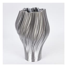 Διακοσμητικό Βάζο Πορσελάνης Ασημί 19.5x19.5x30cm