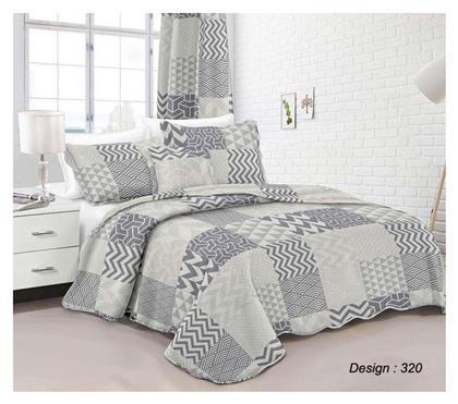 Dimcol 320 Σετ Κουβερλί Μονό Microfiber Γκρι 160x220cm 2τμχ