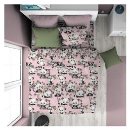 Dimcol Panda Bear Παιδική Παπλωματοθήκη Μονή Βαμβακερή Pink 160x240εκ.