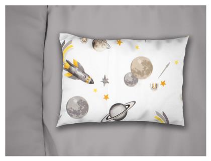 Dimcol Space Παιδική Μαξιλαροθήκη από 100% Βαμβάκι 50x70εκ. White-grey