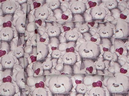 Dimcol Teddy Bear 536 Βρεφική Μαξιλαροθήκη από 100% Βαμβάκι Μωβ 35x45εκ.