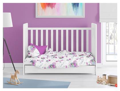 Dimcol Βρεφική Παπλωματοθήκη Bebe Princess White-lila 120x160εκ. από το 24home