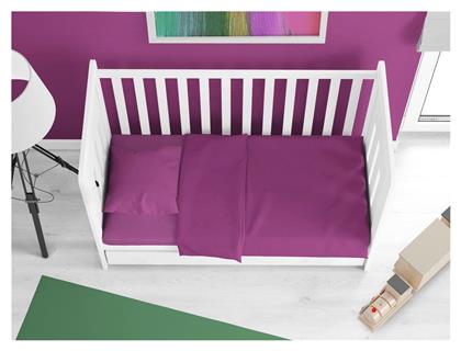 Dimcol Βρεφική Παπλωματοθήκη Bebe Solid Dark Magenta 120x160εκ.