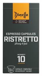 Dimello Κάψουλες Espresso Ristretto Συμβατές με Μηχανή Nespresso 10caps