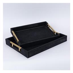 Δισκοi Σετ 2τμχ Pu Μαυρο 40x30x4.5 34x24x5.5cm 13085 752-16106