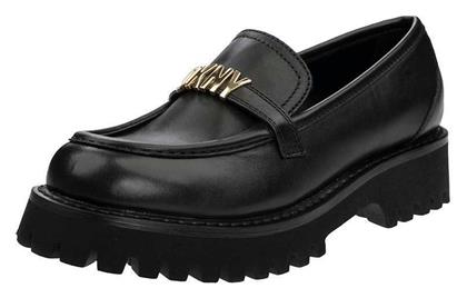 DKNY Δερμάτινα Γυναικεία Loafers σε Μαύρο Χρώμα