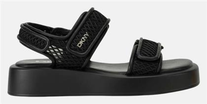 DKNY Γυναικεία Σανδάλια Flatforms σε Μαύρο Χρώμα