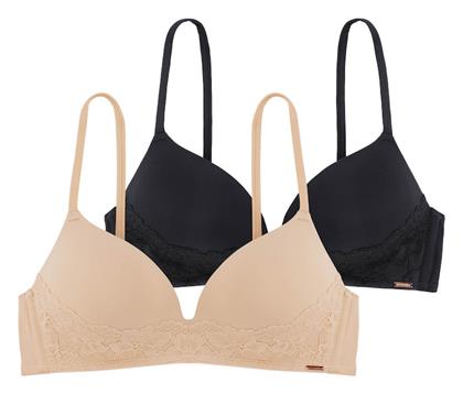Dorina Beige/Black Σουτιέν με Ελαφριά Ενίσχυση χωρίς Μπανέλες