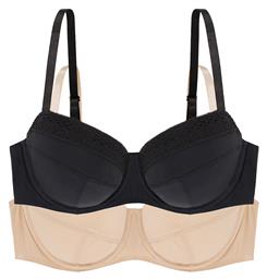 Dorina Black/Beige Σουτιέν με Ελαφριά Ενίσχυση & Μπανέλες 2Pack από το Zaboo