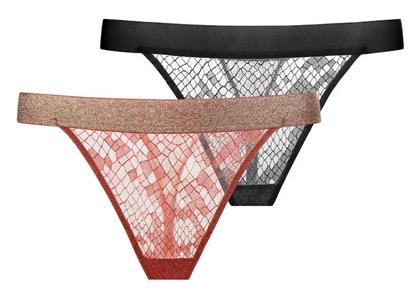 Dorina Γυναικεία String 2Pack Κεραμιδί, Μαύρο από το Tres Chic