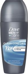 Dove Men Care Advanced Clean Comfort Αποσμητικό 72h σε Roll-On 50ml από το e-Fresh