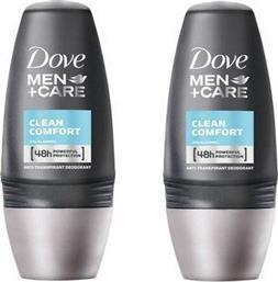 Dove Men+Care Clean Comfort Αποσμητικό 48h σε Roll-On 2x50ml Κωδικός: 7516688 από το e-Fresh