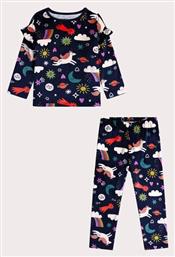 Dpam Παιδική Πιτζάμα Χειμωνιάτικη Βελούδινη Μπλε