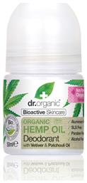 Dr.Organic Hemp Oil Φυσικό Αποσμητικό σε Roll-On Χωρίς Αλουμίνιο 50ml