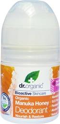 Dr.Organic Manuka Honey Φυσικό Αποσμητικό σε Roll-On Χωρίς Αλουμίνιο 50ml από το Pharm24