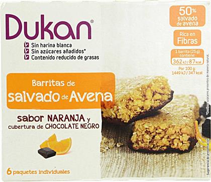 Dukan Μπάρα Βρώμης με Σοκολάτα & Πορτοκάλι (6x25gr) 150gr από το Pharm24