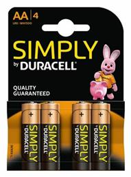 Duracell Simply Αλκαλικές Μπαταρίες AA 1.5V 4τμχ