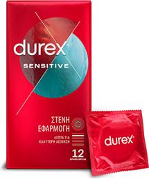 Durex Προφυλακτικά Sensitive Στενή Εφαρμογή Λεπτά 12τμχ από το e-shop