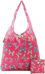 Eco Chic Butterfly Υφασμάτινη Τσάντα για Ψώνια σε Φούξια χρώμα