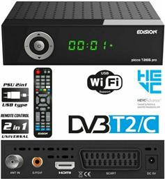 Edision Picco T265 Pro Ψηφιακός Δέκτης Mpeg-4 Full HD (1080p) με Λειτουργία PVR (Εγγραφή σε USB) Σύνδεσεις SCART / HDMI / USB από το e-shop