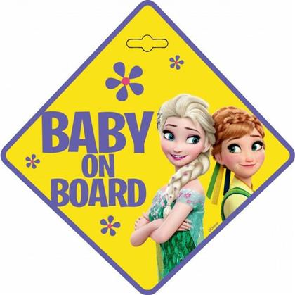 AMiO Σήμα Baby on Board με Βεντούζα Frozen Κίτρινο EPBB02 από το Saveltrade