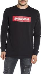 Emerson 182.EM31.04 Ανδρική Μπλούζα Μακρυμάνικη Μαύρη από το Altershops