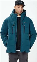 Emerson Ανδρικό Μπουφάν Puffer Αδιάβροχο για Χειμώνα Τιρκουάζ από το Cosmossport