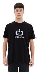 Emerson Ανδρικό T-shirt Μαύρο με Λογότυπο από το SportsFactory