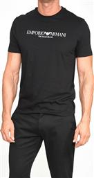 Emporio Armani Ανδρικό T-shirt Μαύρο με Λογότυπο από το Spartoo