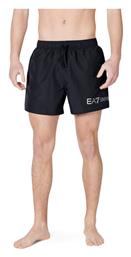 Emporio Armani Logo Ανδρικό Μαγιό Σορτς Ασημί-μαύρο