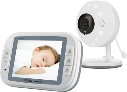 Ασύρματη Ενδοεπικοινωνία Μωρού Με Κάμερα & Ήχο με Νανουρίσματα & Μελωδίες, Μέτρηση Θερμοκρασίας και Αμφίδρομη Επικοινωνία 3.5'' 2τμχ από το Electronicplus