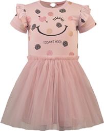 Energiers Παιδικό Φόρεμα Τούλινο Πουά Κοντομάνικο Ροζ