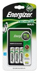 Energizer ACCU Recharge Maxi Φορτιστής 4 Μπαταριών Ni-MH Μεγέθους AA/AAA Σετ με 4x AA 2000mAh από το Polihome