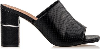 Envie Shoes Mules με Χοντρό Ψηλό Τακούνι σε Μαύρο Χρώμα