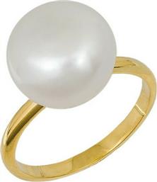 Επίχρυσο ασημένιο δαχτυλίδι 925 με μαργαριτάρι 038972 038972 Ασήμι από το Kosmima24
