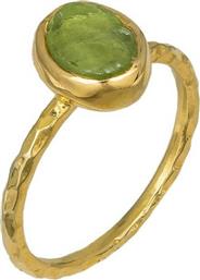 Επίχρυσο δαχτυλίδι 925 Oval Peridot 037092 037092 Ασήμι από το Kosmima24