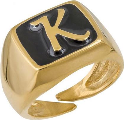 Επίχρυσο σεβαλιέ δαχτυλίδι 925 με μονόγραμμα 041172 041172 Ασήμι από το Kosmima24