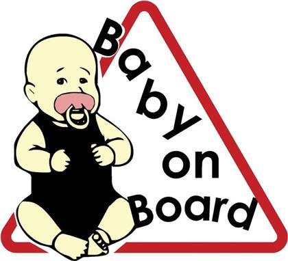 Ergo Σήμα Baby on Board με Αυτοκόλλητο Λευκό από το Esmarket