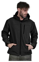 Ergo Ζακέτα Εργασίας Softshell Ψύχους με Αφαιρούμενη Επένδυση και με Κουκούλα Μαύρη